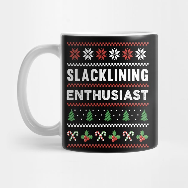 Slacklining Enthusiast Ugly Christmas Sweater Gift by qwertydesigns